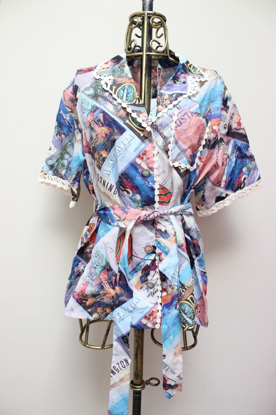 NWT Zimmermann Australia Postcard Oversize Button Down Shirt Size 1/US 6